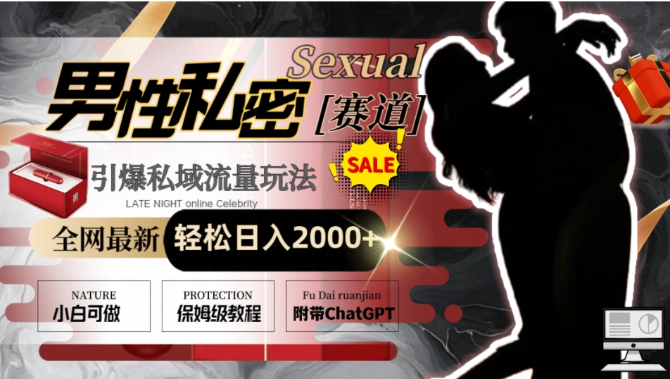 全网最新男性私密赛道玩法，引爆私域流量，轻松日入2000+-十一网创