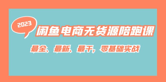 闲鱼电商无货源陪跑课，最全、最新、最干，零基础实战-十一网创