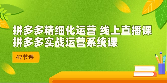 2023年8月新课-拼多多精细化运营 线上直播课：拼多多实战运营系统课-42节-十一网创