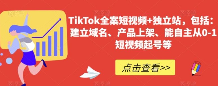 TikTok全案短视频+独立站，包括：建立域名、产品上架、能自主从0-1短视频起号等-十一网创