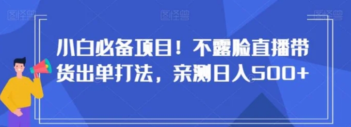 小白必备项目！不露脸直播带货出单打法，亲测日入500+【揭秘】-十一网创