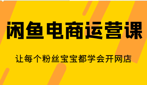 闲鱼电商运营课，让每个粉丝宝宝都学会开网店-十一网创