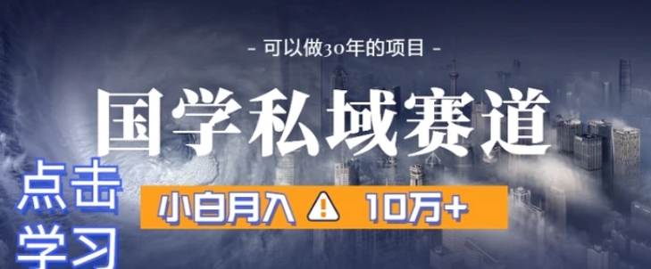 暴力国学私域赛道，小白月入10万+，引流+转化完整流程【揭秘】-十一网创