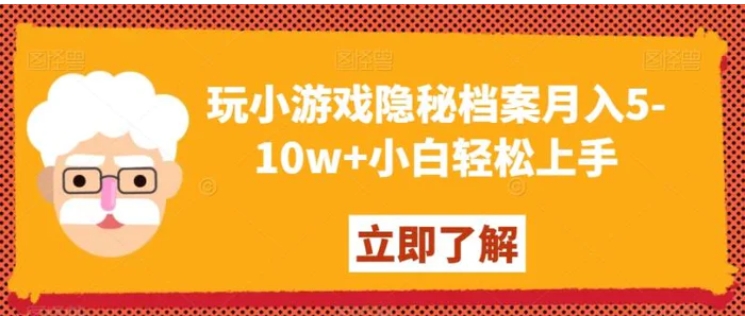 玩小游戏隐秘档案月入5-10w+小白轻松上手【揭秘】-十一网创