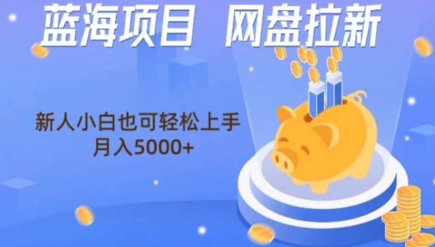 蓝海项目网盘拉新，新人小白也可操作，每月收入5000+-十一网创