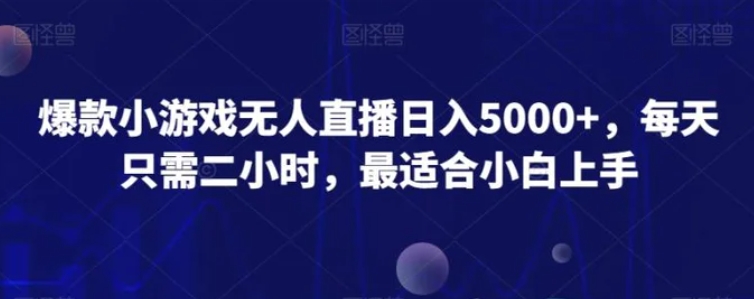 爆款小游戏无人直播日入5000+，每天只需二小时，最适合小白上手-十一网创