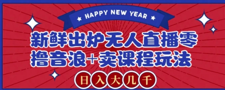 2024最新无人直播零撸音浪+卖课程玩法，日入大几千不是梦【揭秘】-十一网创