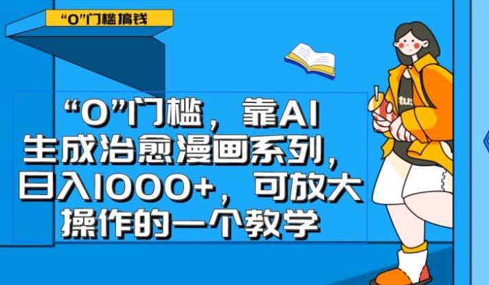 0门槛，靠AI生成治愈漫画系列，日入1000+，可放大操作的一个教学-十一网创