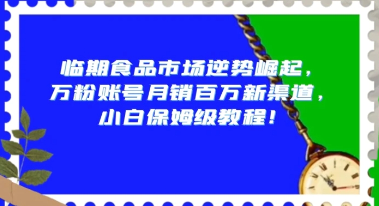 临期食品市场逆势崛起，万粉账号月销百万新渠道，小白保姆级教程【揭秘】-十一网创