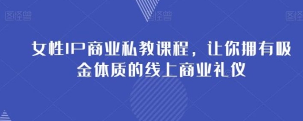 女性IP商业私教课程，让你拥有吸金体质的线上商业礼仪-十一网创