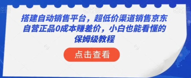 搭建自动销售平台，超低价渠道销售京东自营正品0成本赚差价，小白也能看懂的保姆级教程【揭秘】-十一网创