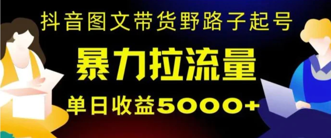 抖音图文带货暴力起号，单日收益5000+，野路子玩法，简单易上手，一部手机即可【揭秘】-十一网创