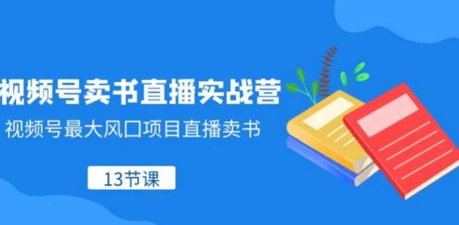 视频号卖书直播实战营，视频号最大风囗项目直播卖书-十一网创