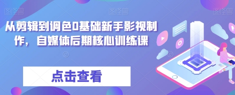 从剪辑到调色0基础新手影视制作，自媒体后期核心训练课-十一网创