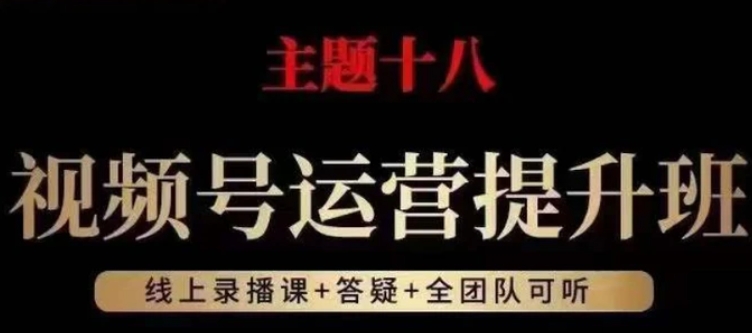 视频号运营提升班，从底层逻辑讲，2023年最佳流量红利！-十一网创