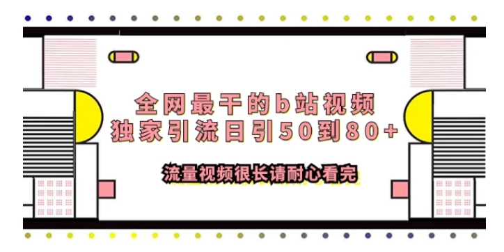 全网最干的b站视频独家引流日引50到80+流量视频很长请耐心看完-十一网创