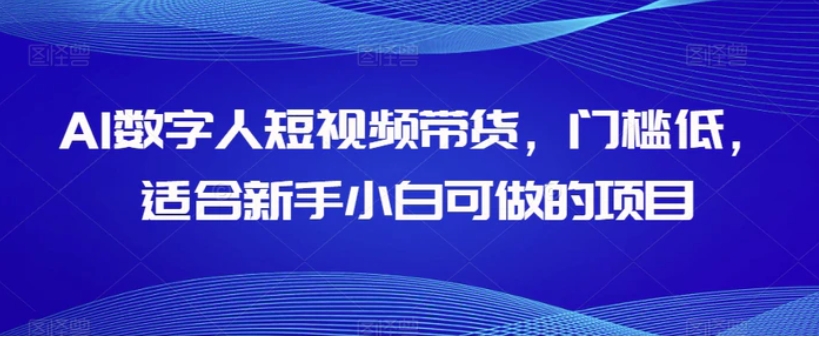 AI数字人短视频带货，门槛低，适合新手小白可做的项目-十一网创