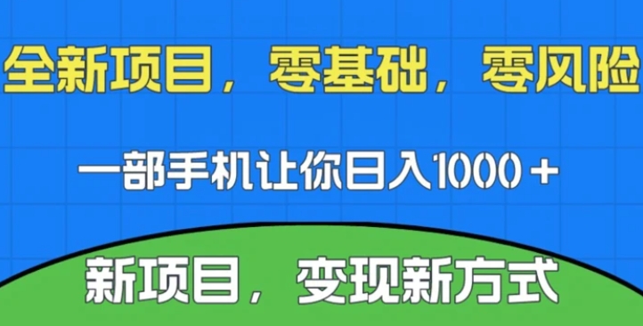 新项目，新平台，一部手机即可日入1000＋，无门槛操作【揭秘】-十一网创