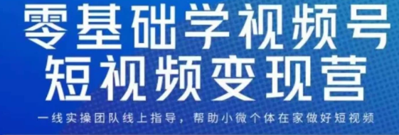 0基础学视频号短视频变现，适合新人学习的短视频变现课-十一网创