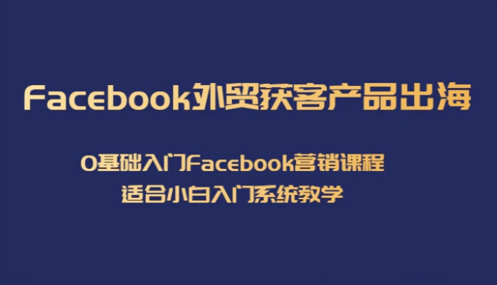 Facebook外贸获客产品出海，0基础入门Facebook营销课程，适合小白入门系统教学-十一网创