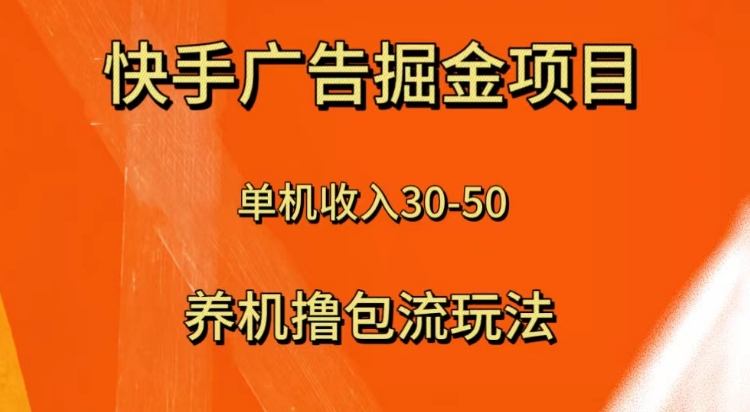 快手极速版广告掘金项目，养机流玩法，单机单日30—50-十一网创