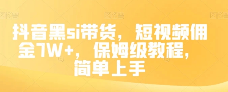 抖音黑si带货，短视频佣金7W+，保姆级教程，简单上手【揭秘】-十一网创