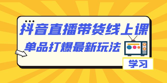 抖音·直播带货线上课，单品打爆最新玩法-十一网创