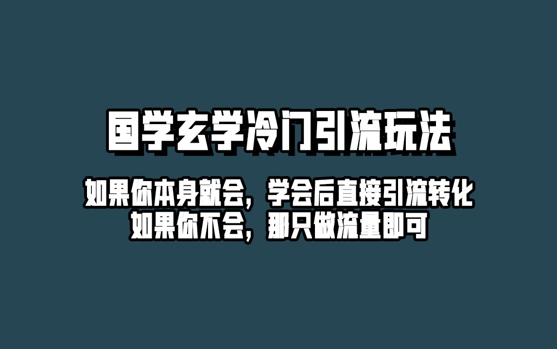 抖音玄学冷门玩法起号保姆级教程，单日引流100+精准玄学粉-十一网创