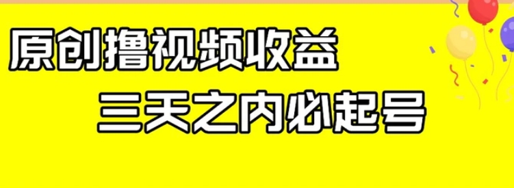 最新撸视频收益，三天之内必起号，一天保底100+【揭秘】-十一网创