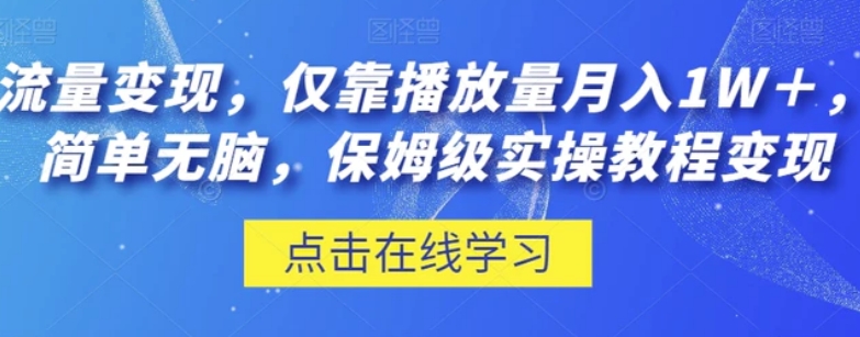 流量变现，仅靠播放量月入1W＋，简单无脑，保姆级实操教程【揭秘】-十一网创