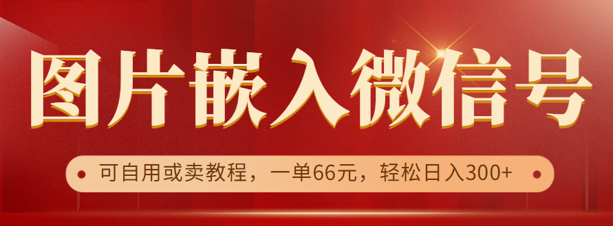 利用信息差操作，图片嵌入微信号，可自用或卖教程，一单66元，轻松日入300+-十一网创