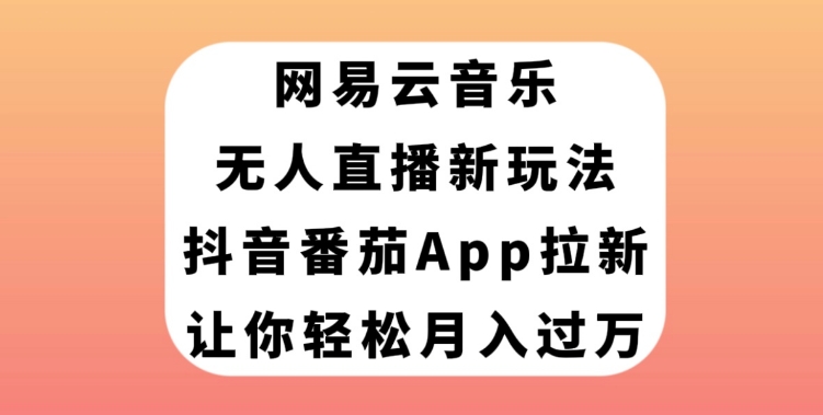 网易云音乐无人直播新玩法，抖音番茄APP拉新，让你轻松月入过万-十一网创