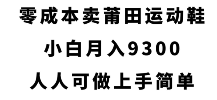 零成本卖莆田运动鞋，小白月入9300，人人可做上手简单【揭秘】-十一网创