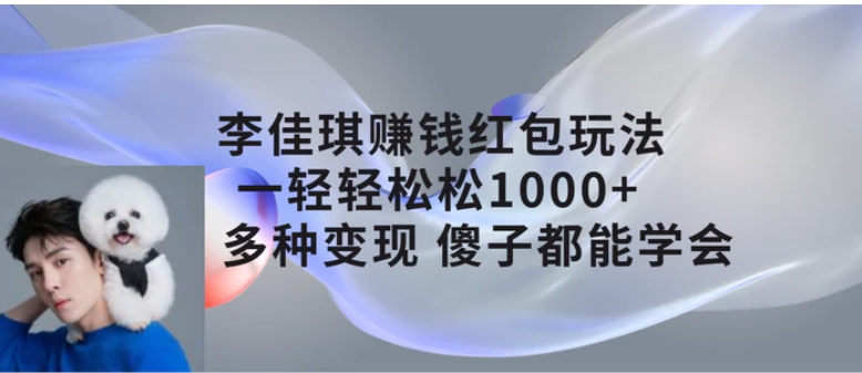 李佳琪赚钱红包玩法，一天轻轻松松1000+，多种变现，傻子都能学会-十一网创