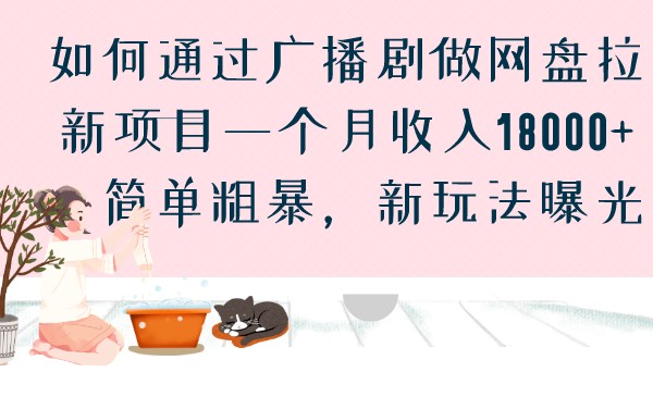 如何通过广播剧做网盘拉新项目一个月收入18000+，简单粗暴，新玩法曝光-十一网创