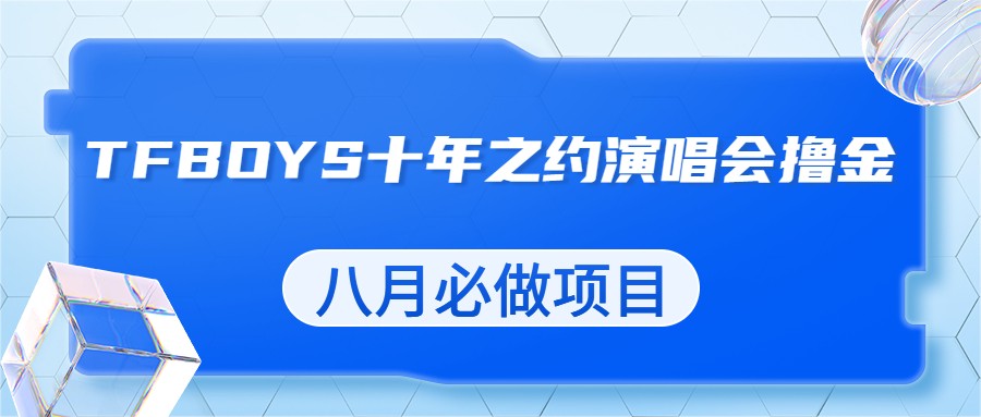 最新蓝海项目，靠最近非常火的TFBOYS十年之约演唱会流量掘金，八月必做的项-十一网创