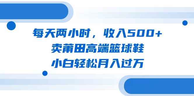 每天两小时，收入500+，卖莆田高端篮球鞋，小白轻松月入过万-十一网创