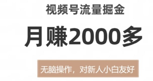 视频号流量掘金，月赚2000多，无脑操作，对新人小白友好-十一网创