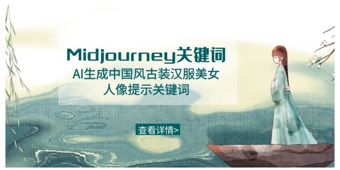 Midjourney关键词-AI生成中国风古装汉服美女人像提示关键词-十一网创