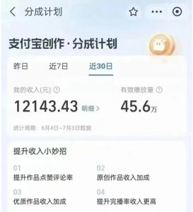 支付宝短视频平台搬运赚钱攻略，1万播放300+，属实夸张？搬运即可！-十一网创