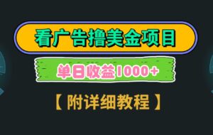 Google看广告撸美金，3分钟到账2.5美元单次拉新5美金，多号操作，日入1千+-十一网创