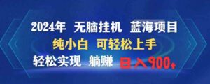 （9096期）2024年无脑挂机蓝海项目纯小白可轻松上手轻松实现躺赚日入900+-十一网创