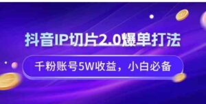 （9132期）抖音IP切片2.0爆单打法，千粉账号5W收益，小白必备-十一网创