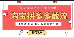 淘宝拼多多电商平台截流创业粉只需要花上1分钱，长尾流量至少给你引流50粉-十一网创