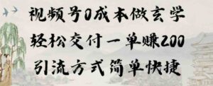 （9216期）视频号0成本做玄学轻松交付一单赚200引流方式简单快捷（教程+软件）-十一网创