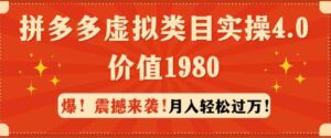 （9238期）拼多多虚拟类目实操4.0：月入轻松过万，价值1980-十一网创