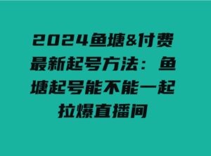 （9507期）2024鱼塘&付费最新起号方法：鱼塘起号能不能一起拉爆直播间-十一网创