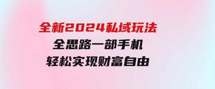 全新2024私域玩法全思路一部手机轻松实现财富自由-十一网创