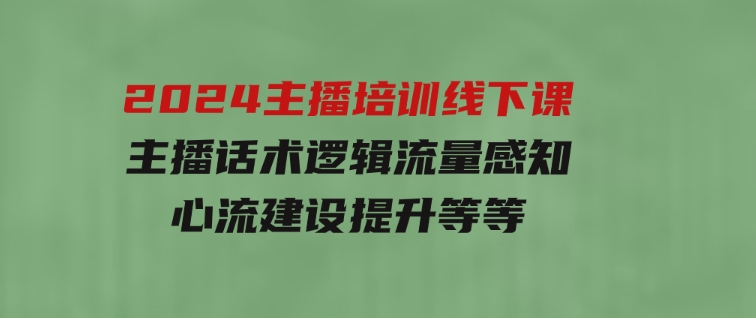 2024主播培训线下课【第5期】主播话术逻辑，流量感知，心流建设提升等等-十一网创