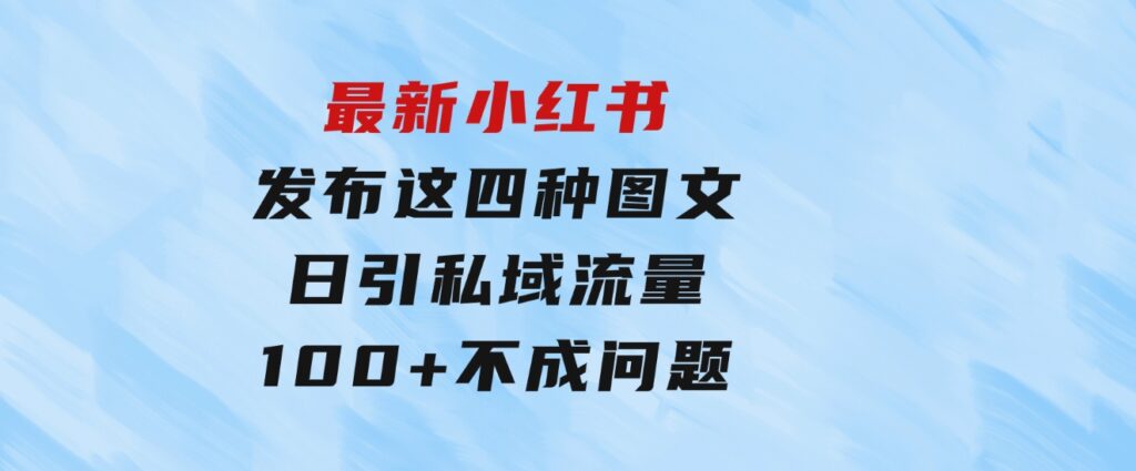 最新小红书发布这四种图文，日引私域流量100+不成问题，-十一网创